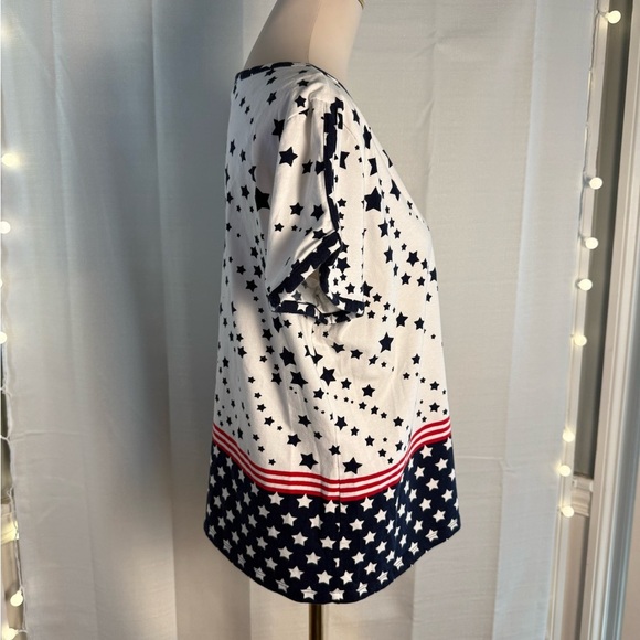 Allison Daley Red and Blue Boxy Short Sleeve Tee - Picture 2 of 8